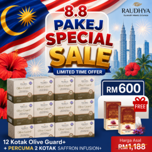 PAKEJ VIP - 12 KOTAK OLIVE GUARD+ FREE 2 KOTAK SAFFRON